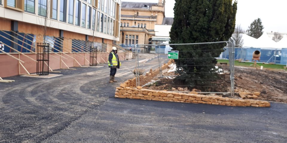 Pathways that will link Quadrangle and Imperial Gardens are being laid